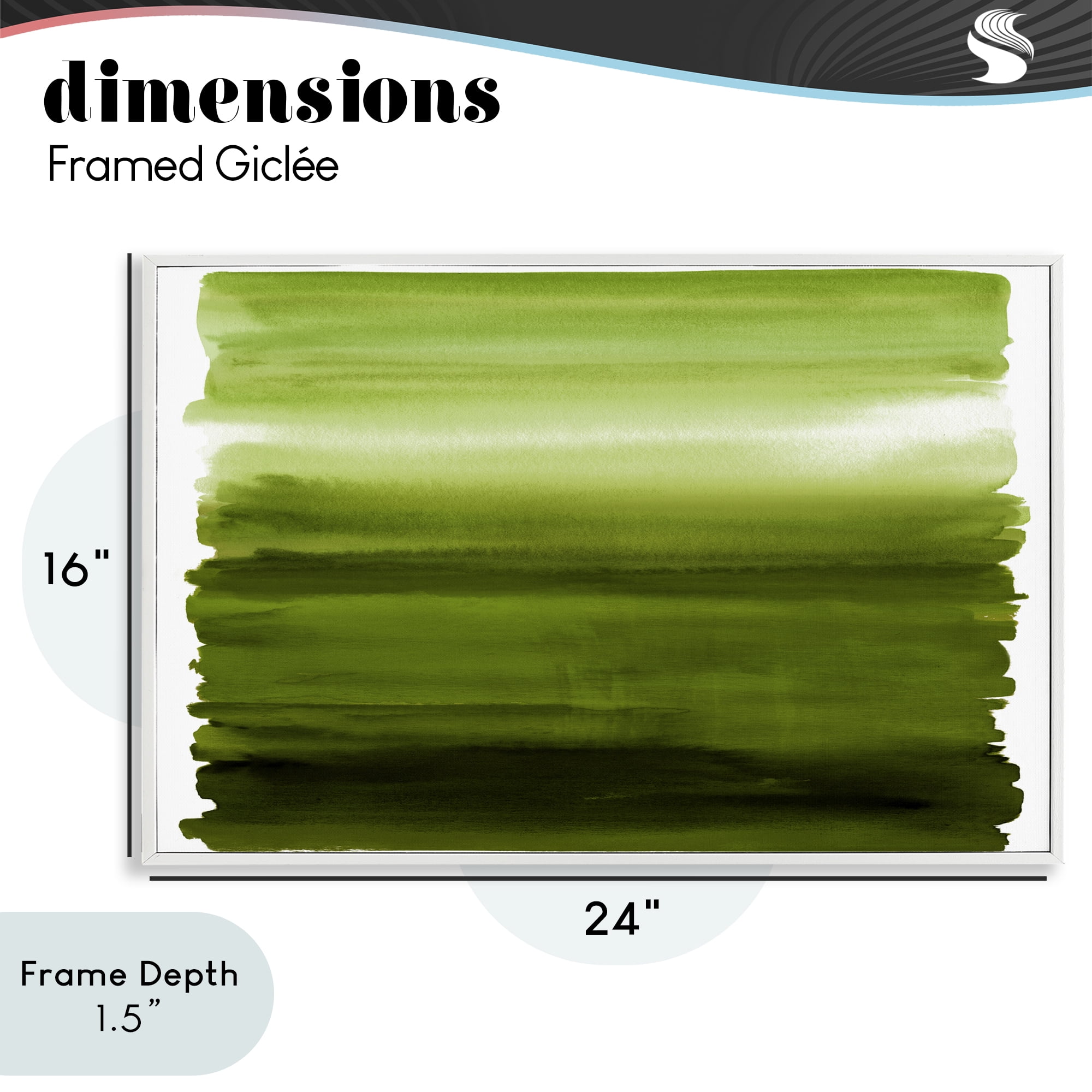 Stupell Industries Ombre Green Gradient White Framed Giclee Art, design by Allie Corbin