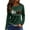 Army Green, variant on Women's Fashion Casual Slit Hem Round Neck Long Sleeve Loose Christmas Printed T-Shirt Top, Holiday Blouse, Side Vent Ladies Top,Multicolor,M