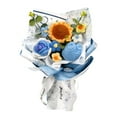 thumbnail image 1 of Ramo de flores de crochet ya hecho, decoración del hogar, tejido para boda Azul, 1 of 9