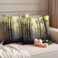 thumbnail image 2 of Yellow Forest Outdoor Waterproof Pillow Covers, Vintage Foggy Woods Tree Decorative Square Throw Pillowcase Sofa Cushion Sham for Patio/Couch/Chair, 24"x24" 2 Pack, 2 of 8