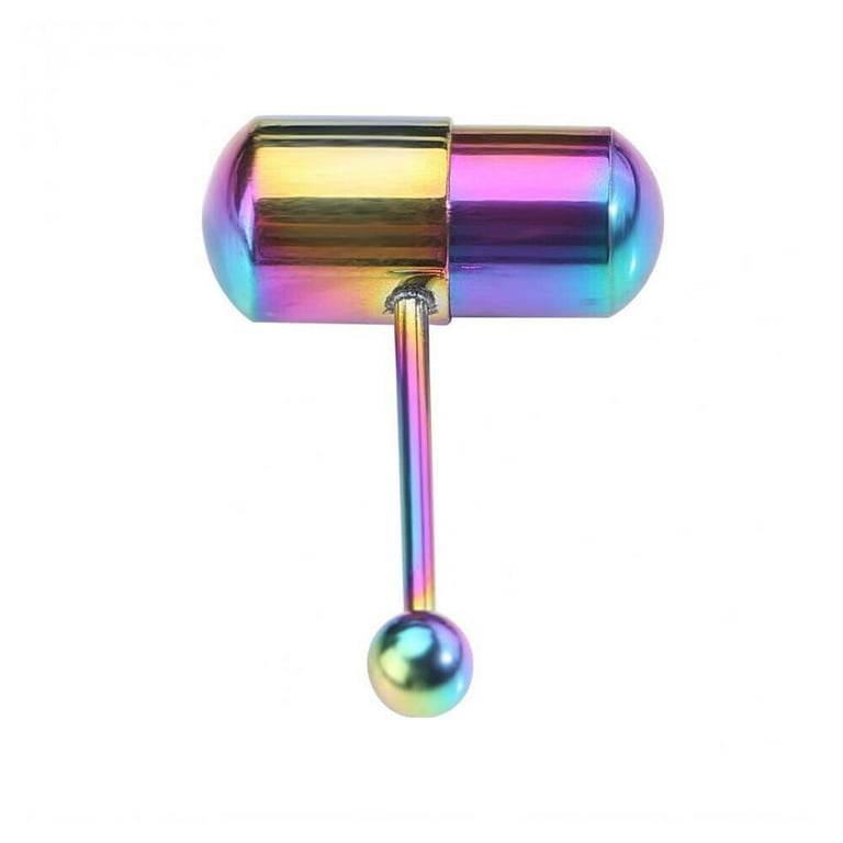 1-2 Pack Vibrating Tongue Ring - Stainless Steel Punk Tongue Bar Body Piercing