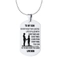 thumbnail image 2 of Dad Mom to My Son Inspirational Dog Tag Necklace Birthday Graduation Gifts Military Necklaces, 2 of 7