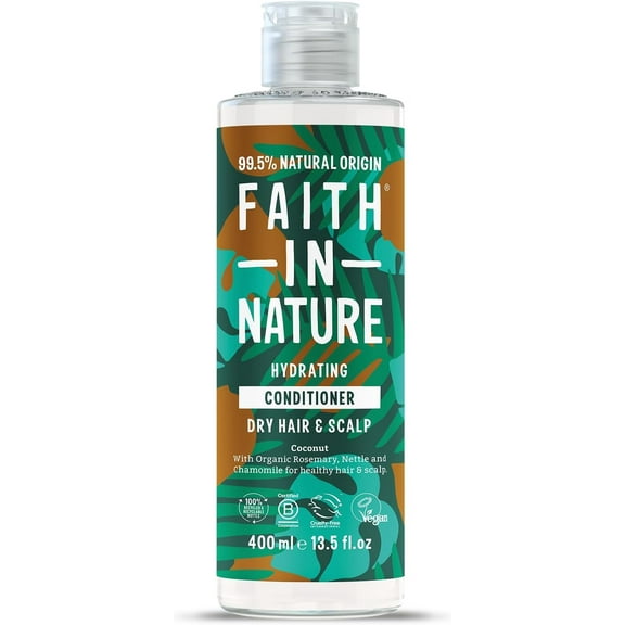 Faith In Nature Natural Conditioner - Vegan & Cruelty Free, No SLS or Parabens - 13.5 fl oz, Coconut
