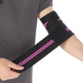 thumbnail image 3 of Sports Elbow Brace Protection Bandage Elastic Elbow Wrap Adjustable Compression SleeveBlack and Purple Stripes, 3 of 5