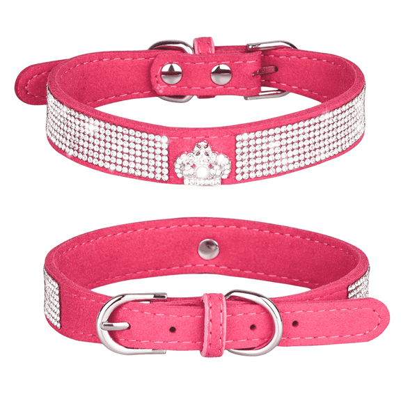 GASTROPOD Cat Collar,Adjustable Breathable Pet Collar for Small Dogs and Cats,Sparkling Rhinestone Crown Design,Soft and Comfortable Pet Collar