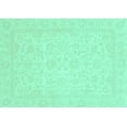 thumbnail image 1 of Ahgly Company Machine Washable Indoor Rectangle Oriental Turquoise Blue Traditional Area Rugs, 5' x 7', 1 of 4