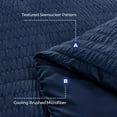 thumbnail image 5 of Navy Blue King Size Comforter Set Seersucker 7 Pieces, All Season Luxury Bed in a Bag for Bedroom, Bedding Set with Comforters, Sheets, Pillowcases & Shams, 5 of 9