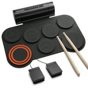 Donner Kids Electric Drum Set for Beginners, 12 Demo Roll up Quiet Drum Pad, Built-in Speaker, Toys Gift,DED-20 New Color Update