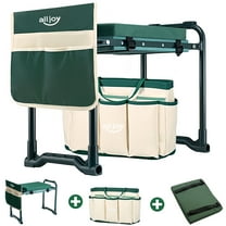ALLJOY Foldable Garden Kneeler Seat with Upgraded Thicken Kneeling Pad, with 2 Tool Pouches Heavy Duty Thick Gardening Bench for Kneeling and Seat