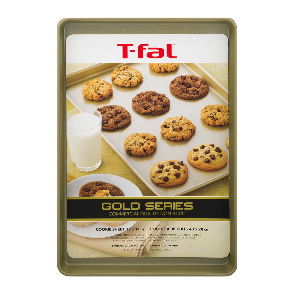 t fal gold series non stick cookie sheet 1 0 ct walmart com gold cookie sheet