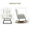 thumbnail image 5 of COMHOMA Nursery Rocking Chair, Teddy Upholstered Glider Rocking Chair with Side Pockets, Accent Chair with High Backrest Reading Chair for Adult, Nursery, Bedroom, Living Room,Offices,White, 5 of 7