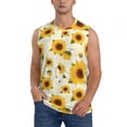 thumbnail image 2 of Lsque European-style Pattern Sunflower A Print Men's Cotton Blend Sleeveless Muscle Shirts (S-3XL)- Moisture Wicking, Odor Protection, UPF 30+,X-Large, 2 of 8