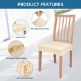 thumbnail image 2 of 4Pcs Seat Slipcovers, Easy-Going 100% Waterproof Seat Covers for Dining Room Chairs, Stretch Jacquard Dining Chair Covers for Dining Chairs, Waterproof Removable Washable, Beige, 2 of 7
