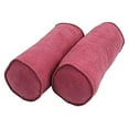 thumbnail image 2 of Blazing Needles 9814-CD-S2-MS-BB 20 x 8 in. Double-Corded Solid Microsuede Bolster Pillows with Inserts, Bery Berry - Set of 2, 2 of 2