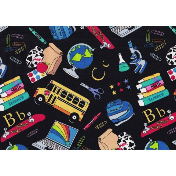 School Supplies Toss Cotton Fabric