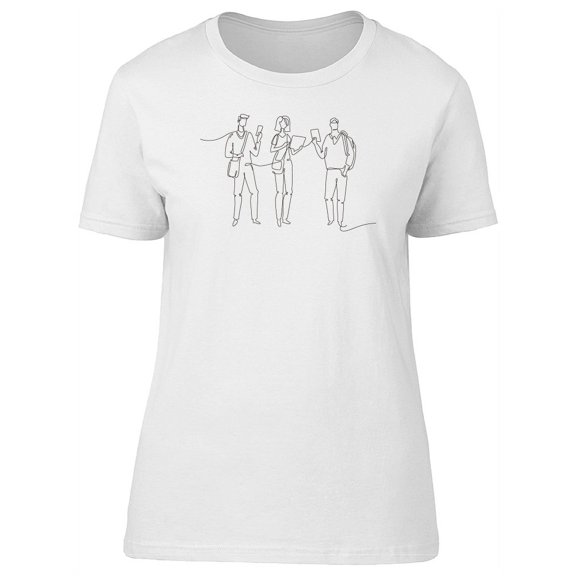 Cool Students Line Sketch Tee Women's -Image by Shutterstock