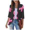 thumbnail image 1 of Cárdigan de mujer de manga 3/4, moderno, informal, cómodo, estampado, blusa, abrigo para mujer, 1 of 5