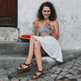 thumbnail image 5 of Decould sylf Womens Gladiator Sandals Elastic Ankle Strap Summer Beach Sandals Comfort Flat Shoes Casual, 5 of 7