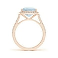 thumbnail image 2 of Angara Natural 2.45 Ct. Aquamarine with Diamond Halo Ring in 14K Rose Gold for Women (Ring Size: 3), 2 of 10
