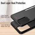 thumbnail image 6 of Dual Layer Samsung Galaxy A52 5G Case, Tough Durable Designed Anti-Fingerprint Shockproof A52 4G Phone Case, Heavy Duty Protection Cover for Galaxy A52s 5G 6.5", Black, 6 of 13