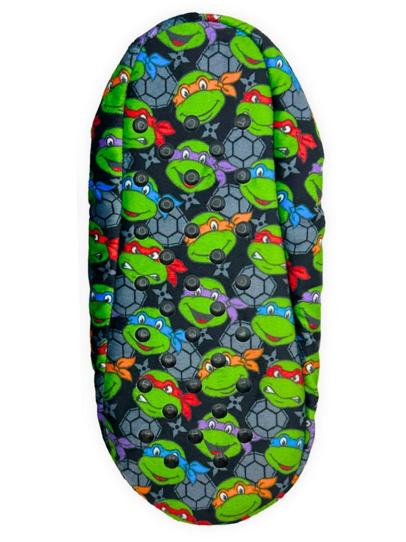 rough & swellHUNTER OFF TURTLE フリースタートル Nickelodeon TMNT Fuzzy Babba Men's Slipper Socks M/L-L/XL with