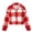 Red, variant on Dzrciro Fleece Jacket for Women, Plaid Long Sleeve Lapel Button Front Cropped Sherpa Coat, Winter Warm Outerwear S‑2XL