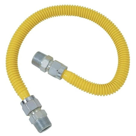 Brasscraft Manufacturing 0.5 in. Mip x 48 in. Stainless Steel 0.625 in. Pro Coat Gas Connector