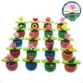 thumbnail image 4 of Desk Accessories Promotion Sale! Nomeni 8 Cute Solar Power Flip Flower for Car Decoration Swing Dancing Flower Bobblehead Solar Dancing Flowers in Colorful Pots, Home Decor Clearance Sale Pink, 4 of 7