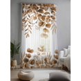 thumbnail image 2 of Sheer Curtains 108 Inches Long, Brown Eucalyptus Leaves Semi Sheer Curtains Light Filtering Window Treatment, Spring Summer Botanical Privacy Voile Drapes for Living Room Bedroom 52x108 Inch, 2 of 7