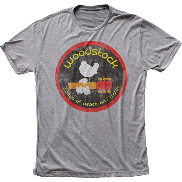 Woodstock Tee-shirt en Jersey Tri-Mélangé pour Adulte Music Festival Logo