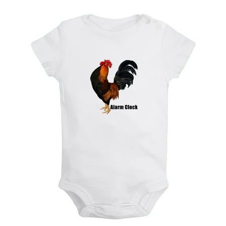 

Alarm Clock Funny Rompers For Babies Animal Cock Pattern Cute Jumpsuit Newborn Baby Unisex Bodysuits Infant Jumpsuits Toddler 0-24 Months Kids One-Piece Oufits