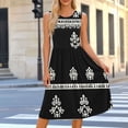 thumbnail image 2 of Alkepwun Midi Dresses for Women Floral-Print Round-Neck Sleeveless Pleated Waist-Cinched Ankle-Length Dress Lightweight Breathable Flowy A-Line Maxi Sundress for Beach, 2 of 7