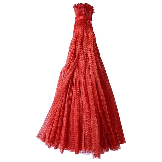 Visland 100 Pcs Mesh Woven Bags Reusable Breathable Plastic Fruit Growth String Net Sacks for Garden
