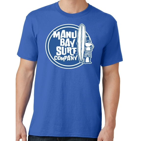 Men's Manu Bay SURFER DUDE T-shirt, Small Royal Blue