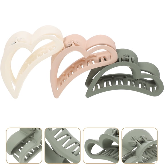 TABLZONE 3Pcs Cute Hair Claw Clips Women Hair Clip for Thick Hair Matte Finish