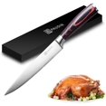 thumbnail image 1 of Slicing Carving Knife - PAUDIN Razor Sharp Sashimi Knife, 8 Inch Nonstick Sushi Knife, High Carbon Stainless Steel Kitchen Knife with Ergonomic Handle, 1 of 8