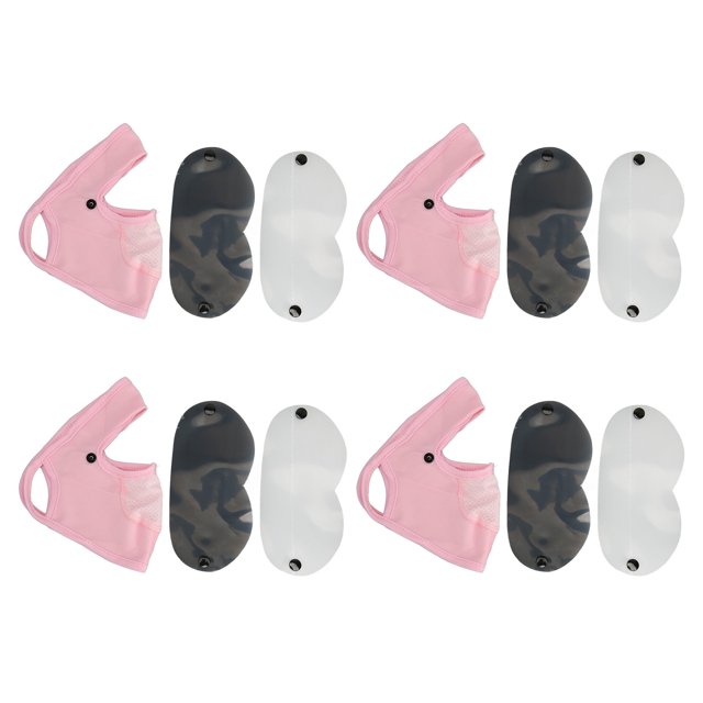 Paquete de 4 protectores faciales con protección solar, soporte para envoltorios de tamaño completo con protector de ojos para exteriores, color rosa