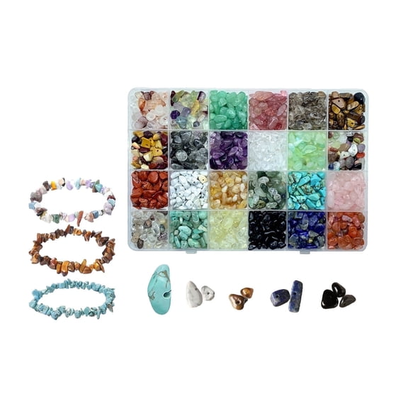 SHIDADA Natural Freeform Irregular Crystal Chip Beads 5-8mm, 1mm Pre-Drilled Raw Stone Loose Beads for DIY Jewelry & Home Decor