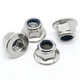 thumbnail image 1 of Mewudecor M10-1.5 Flange Nylon Insert Lock Nuts Flanged Locknuts Din 6926 Stainless Steel 18-8 (304) Bright Finish 5 Pcs, 1 of 1