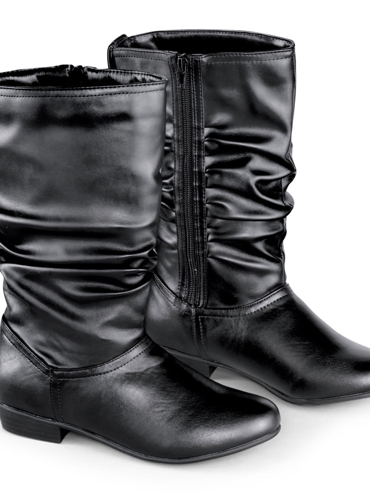 heeled slouch calf boots