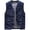 Dark Blue, variant on Denim Vest for Men Sleeveless V-Neck Zipper Multi-Pocket Striped Lining Solid Color Utility Coat