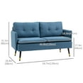 thumbnail image 3 of HOMCOM Causeuse pour Chambre, Meuble Moderne pour Petits Espaces avec Capitonnage à Boutons, Rembourrée, Enfants, Bleu Foncé, 3 of 10