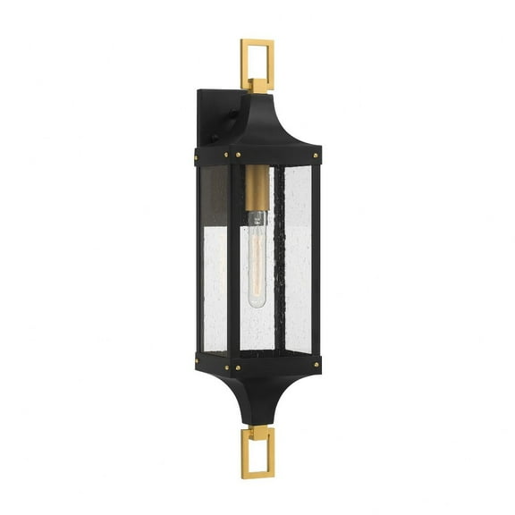 Savoy House - 5-279-144 - Glendale 1-Light Outdoor Wall Lantern in Matte Black and Weathered Brushed Brass