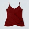 thumbnail image 7 of ZHYou No Boundrie Camisole Tops for Women V Neck Spaghetti Strap Wrap Front Ruched Loose Fit Casual Summer Tank Tops Wine Size 2XL, 7 of 7
