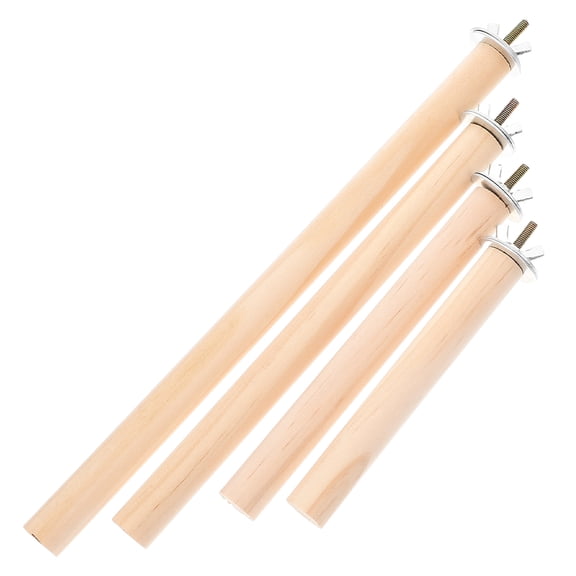 TABLZONE 4-Pack Multi-Color Wooden Parakeet Perches Sturdy Bird Stand for Cage Accessories