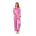 thumbnail image 4 of Ekouaer Silk Pajamas for Women Long Sleeve Satin Pajama Set Striped Leopard Print Pj Sets Button Down Loungewear Sleepwear, 4 of 5