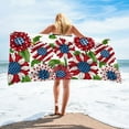 thumbnail image 2 of Adult Oversized Beach Towel American Flag Sandproof Microfiber Woman Beach Towels Quick Dry Lightweight Travel Towels for Spring Break, Vacation, Beach, Pool, or Sunbathing 24x47in, 2 of 6
