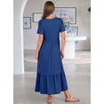 thumbnail image 5 of ANRABESS Womens 2026 Summer Casual Maxi Dress A line Tiered Flowy Short Sleeve Crewneck T Shirt Beach Travel Long Dresses Large, 5 of 9