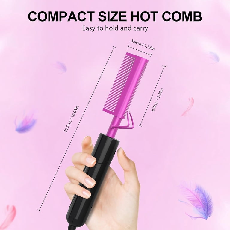 DAN Technology Electric Hot Comb Iron 450°F 2-in-1 Ceramic Heat