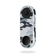 MightySkins NEHEL-Gray Camouflage Skin for Nest Hello Video Doorbell - Gray Camouflage